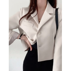 短款復古西裝外套女2023秋季新款高級感小個子休閒設計感西服上衣