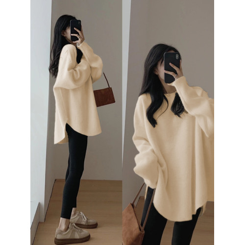 德絨加厚磨毛長袖打底衫女春秋冬季內搭中長款包臀遮屁股T恤上衣 德絨加厚磨毛長袖打底衫女春秋冬季內搭中長款包臀遮屁股T恤上衣