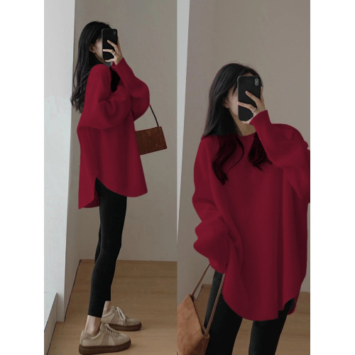 德絨加厚磨毛長袖打底衫女春秋冬季內搭中長款包臀遮屁股T恤上衣 德絨加厚磨毛長袖打底衫女春秋冬季內搭中長款包臀遮屁股T恤上衣