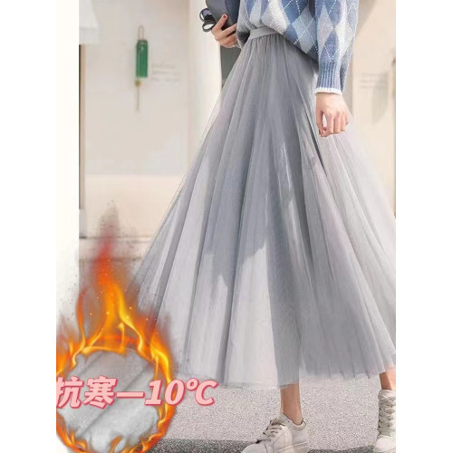 加絨秋冬高腰網紗裙半身裙女蓬蓬裙公主裙百褶a字裙仙女裙長款冬 加絨秋冬高腰網紗裙半身裙女蓬蓬裙公主裙百褶a字裙仙女裙長款冬