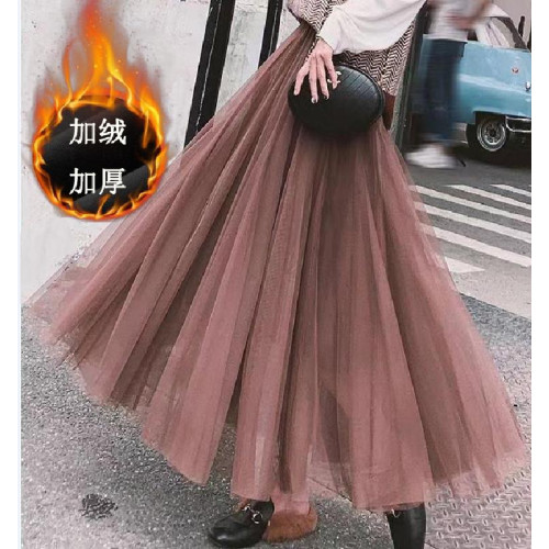 加絨秋冬高腰網紗裙半身裙女蓬蓬裙公主裙百褶a字裙仙女裙長款冬 加絨秋冬高腰網紗裙半身裙女蓬蓬裙公主裙百褶a字裙仙女裙長款冬