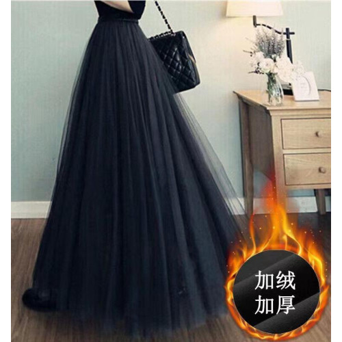 加絨秋冬高腰網紗裙半身裙女蓬蓬裙公主裙百褶a字裙仙女裙長款冬 加絨秋冬高腰網紗裙半身裙女蓬蓬裙公主裙百褶a字裙仙女裙長款冬