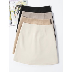 毛呢半身裙女2025新款冬天配毛衣小短裙女a字工整包臀高腰小個子