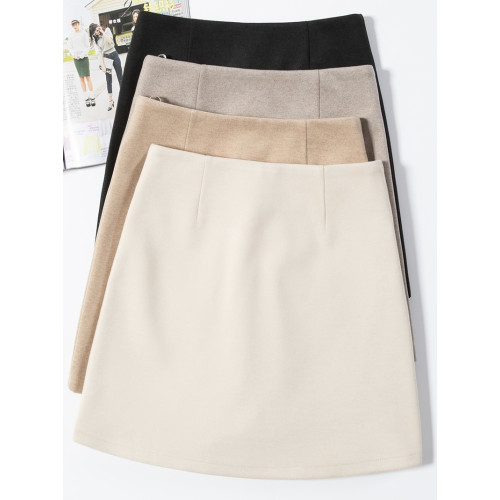 毛呢半身裙女2025新款冬天配毛衣小短裙女a字工整包臀高腰小個子 毛呢半身裙女2025新款冬天配毛衣小短裙女a字工整包臀高腰小個子