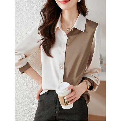 2025女裝新款雪紡衫襯衫女大復古港味休閒上衣寬松女士長袖襯衣女