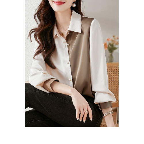 2025女裝新款雪紡衫襯衫女大復古港味休閒上衣寬松女士長袖襯衣女