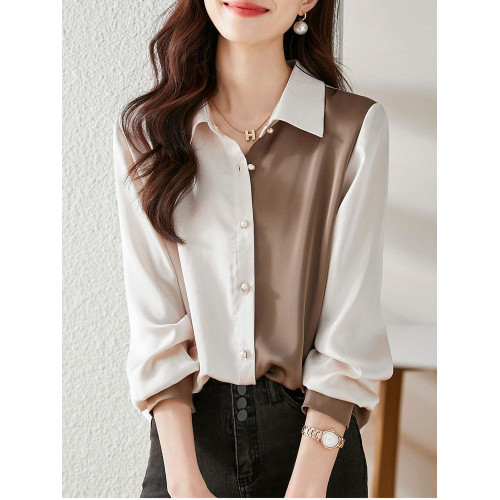 2025女裝新款雪紡衫襯衫女大復古港味休閒上衣寬松女士長袖襯衣女