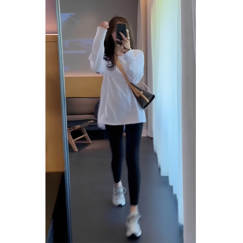 白色中長款打底衫女內搭德絨2025年春秋冬季上衣寬松純棉長袖t恤 白色中長款打底衫女內搭德絨2025年春秋冬季上衣寬松純棉長袖t恤