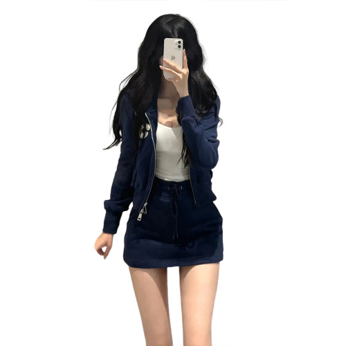 2025新款收腰a字包臀衛衣套裝連衣裙子女秋冬季小個子穿搭一整套