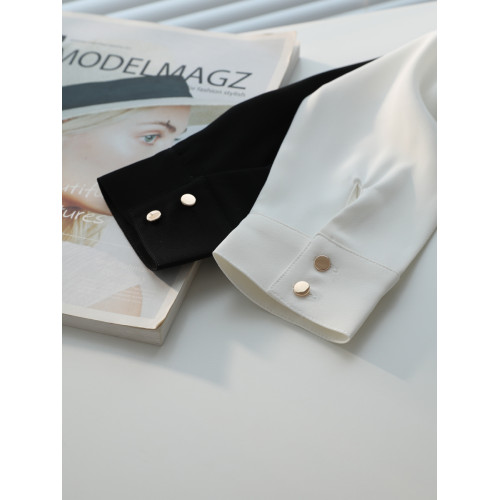 白色襯衫女高級感面試職業裝工作服工裝雪紡正裝長袖白襯衣春秋款