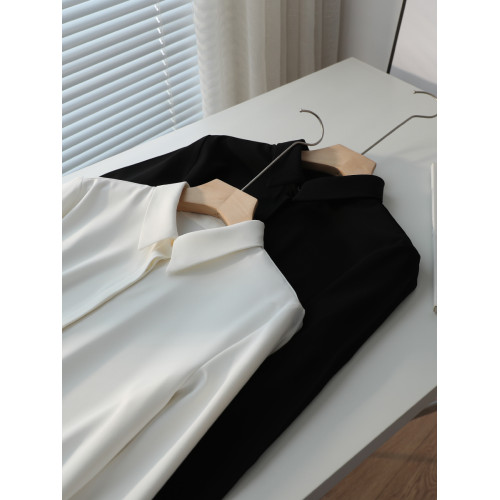 白色襯衫女高級感面試職業裝工作服工裝雪紡正裝長袖白襯衣春秋款