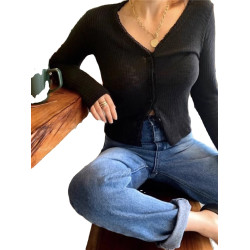 豬歐尼 韓國東大門秋季氣質溫柔蕾絲拼接V領長袖打底衫上衣女