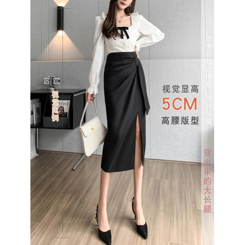 不規則西裝半身裙女春秋2025年新款高腰包臀裙中長款開叉一步長裙 不規則西裝半身裙女春秋2025年新款高腰包臀裙中長款開叉一步長裙