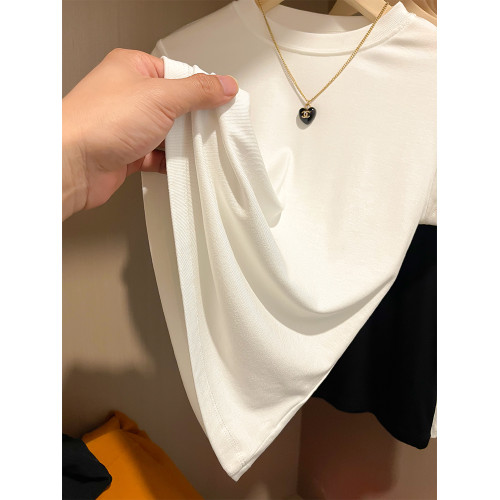2025早春新款短袖t恤女正肩白色夏季半高領上衣服修身體恤打底衫 2025早春新款短袖t恤女正肩白色夏季半高領上衣服修身體恤打底衫