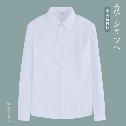 JK製服白襯衫女學生日系春秋鹽系長袖職業裝工作服學院風短袖襯衣