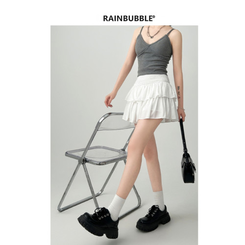雨氣泡~小個子蓬蓬蛋糕半身裙女春夏季短款小白裙a字短裙白色裙子 雨氣泡~小個子蓬蓬蛋糕半身裙女春夏季短款小白裙a字短裙白色裙子