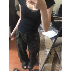 純欲蕾絲花邊方領短袖t恤女2025夏季甜辣妹蝴蝶結緊身小飛袖上衣