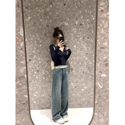 假兩件連帽長袖t恤女生初秋季設計感小衆修身顯瘦獨特超好看上衣