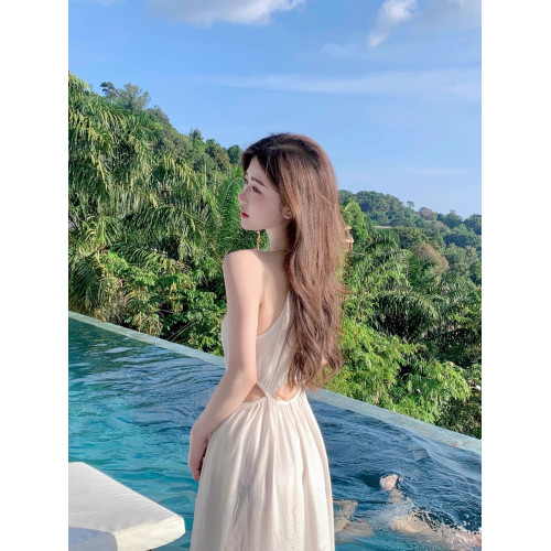 法式三亞海邊拍照超仙度假沙灘裙泰國雲南旅遊修身性感吊帶連衣裙 法式三亞海邊拍照超仙度假沙灘裙泰國雲南旅遊修身性感吊帶連衣裙