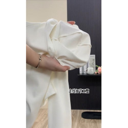 白色螺紋v領長袖t恤打底衫女2025新款春秋大碼胖mm遮肚子內搭上衣