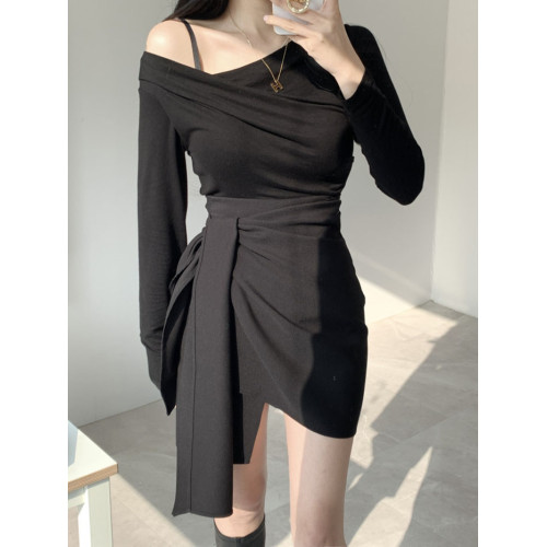 灰色一片式系帶半身裙女夏季純色顯瘦小衆設計感西裝短裙子可調節 灰色一片式系帶半身裙女夏季純色顯瘦小衆設計感西裝短裙子可調節