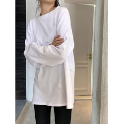 重磅純棉打底衫長袖t恤女2025秋季美式短袖百搭內搭白色別致上衣