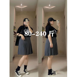 微胖大碼高個子加長款百褶裙半身裙中裙高腰遮胯2025秋冬梨形身材