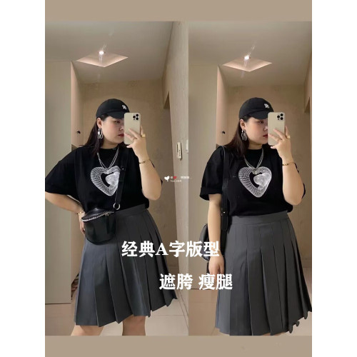 微胖大碼高個子加長款百褶裙半身裙中裙高腰遮胯2025秋冬梨形身材 微胖大碼高個子加長款百褶裙半身裙中裙高腰遮胯2025秋冬梨形身材