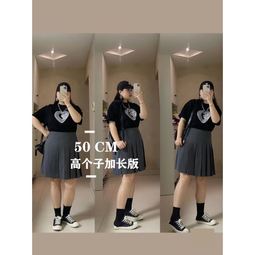 微胖大碼高個子加長款百褶裙半身裙中裙高腰遮胯2025秋冬梨形身材 微胖大碼高個子加長款百褶裙半身裙中裙高腰遮胯2025秋冬梨形身材