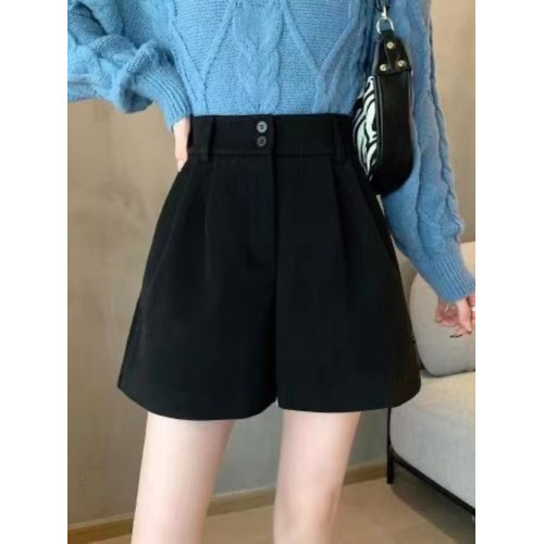 毛呢短褲女秋冬外穿2023年新款高腰顯瘦A字百搭時尚ins濶腿靴褲子 毛呢短褲女秋冬外穿2023年新款高腰顯瘦A字百搭時尚ins濶腿靴褲子