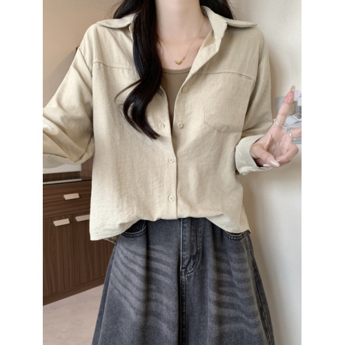 大碼微胖休閒法式假兩件襯衫女裝秋季高級感襯衣胖MM遮肉顯瘦上衣