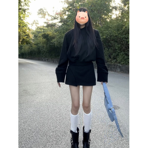 小個子香風黑色連衣裙子套裝女2025新款秋冬季韓系穿搭高級感短裙 小個子香風黑色連衣裙子套裝女2025新款秋冬季韓系穿搭高級感短裙