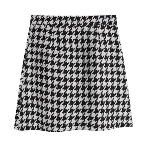 梨形身材大碼千鳥格毛呢半身裙女春秋配毛衣胖mm高腰a字包臀短裙 梨形身材大碼千鳥格毛呢半身裙女春秋配毛衣胖mm高腰a字包臀短裙