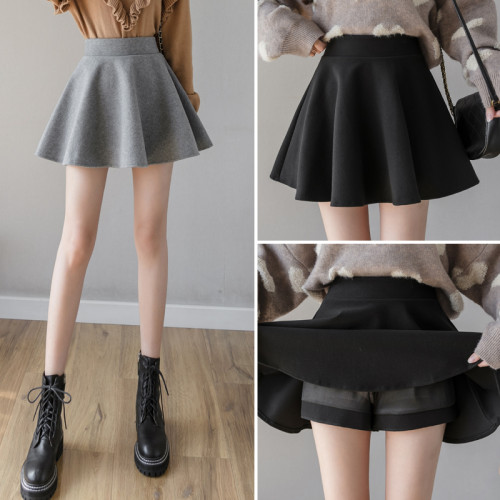 百褶裙毛呢半身裙女秋冬2025新款a字繖裙加厚黑色高腰蓬蓬短裙褲 百褶裙毛呢半身裙女秋冬2025新款a字繖裙加厚黑色高腰蓬蓬短裙褲