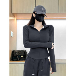 2025新款秋冬內搭修身半高領小個子打底衫女加絨短款長袖T恤上衣