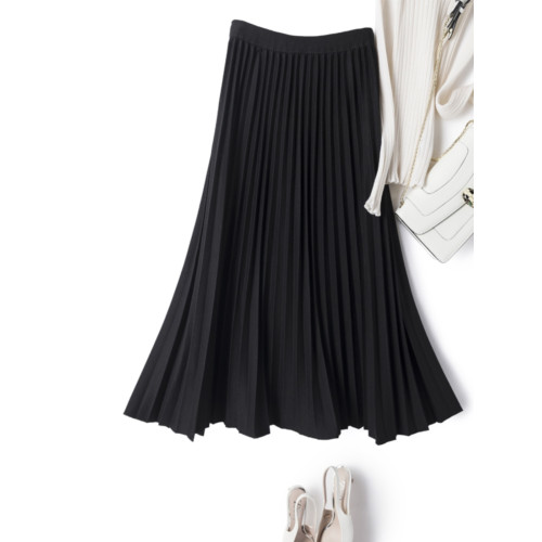 復古高腰顯瘦毛呢百褶裙2025秋冬款休閒百搭氣質a字半身裙中長裙