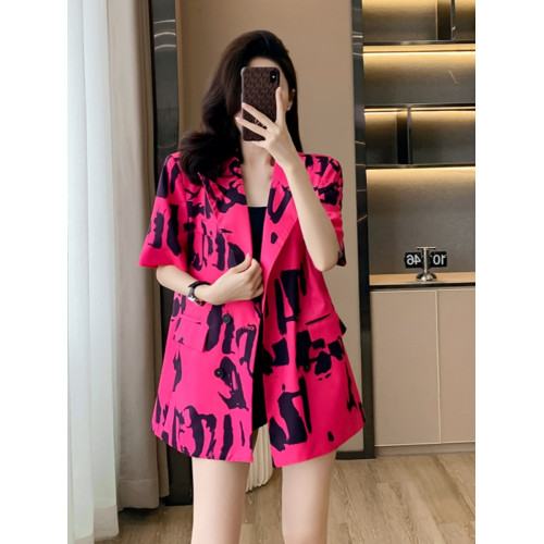時尚短袖西裝外套女2025夏季新款高級感個性上衣洋氣氣質休閒西服 時尚短袖西裝外套女2025夏季新款高級感個性上衣洋氣氣質休閒西服