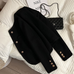 冬天黑色高級感西裝外套女小香風2025年秋冬季新款小個子短款上衣