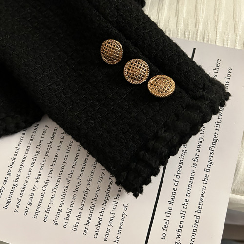 冬天黑色高級感西裝外套女小香風2025年秋冬季新款小個子短款上衣 冬天黑色高級感西裝外套女小香風2025年秋冬季新款小個子短款上衣