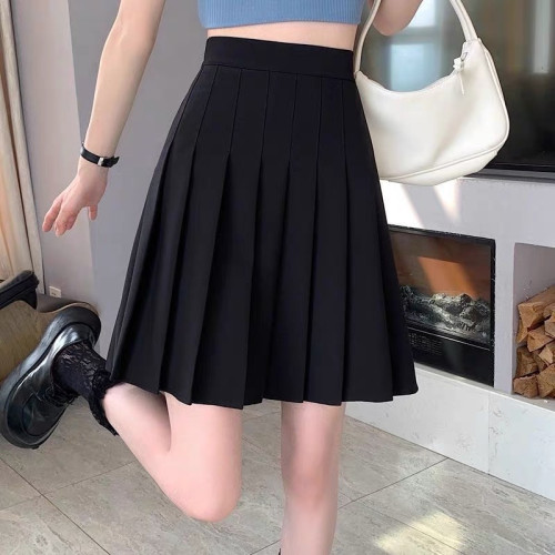 高個子學院風百褶裙加長款松緊腰百搭防走光大碼a字中長半身短裙 高個子學院風百褶裙加長款松緊腰百搭防走光大碼a字中長半身短裙