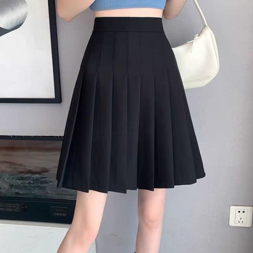 高個子學院風百褶裙加長款松緊腰百搭防走光大碼a字中長半身短裙 高個子學院風百褶裙加長款松緊腰百搭防走光大碼a字中長半身短裙