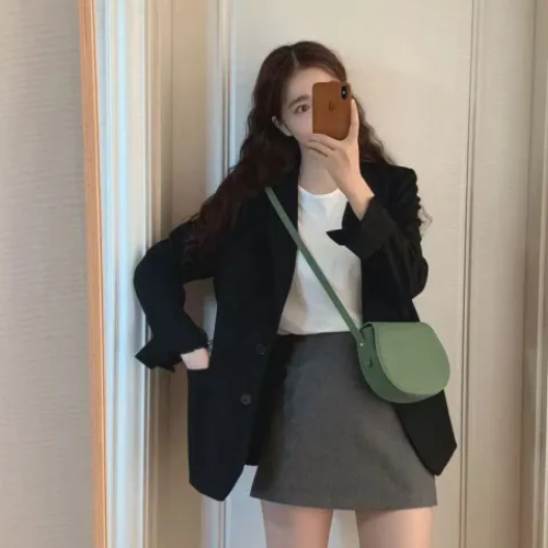 大碼西裝外套女春秋2024新款設計感小個子氣質寬松休閒長袖西服潮 大碼西裝外套女春秋2024新款設計感小個子氣質寬松休閒長袖西服潮