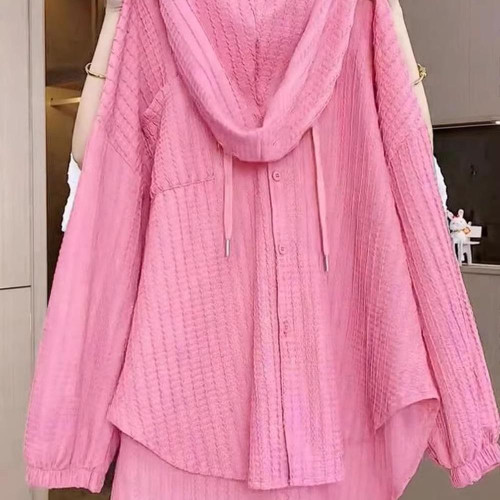 早秋襯衫特大碼300斤歐貨連帽開衫衛衣女微胖mm顯瘦休閒遮肉外套T 早秋襯衫特大碼300斤歐貨連帽開衫衛衣女微胖mm顯瘦休閒遮肉外套T