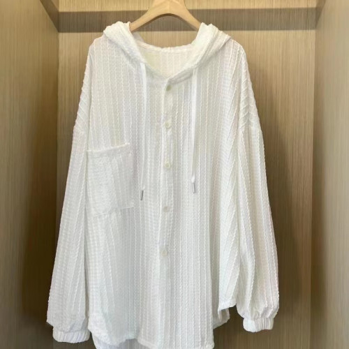 早秋襯衫特大碼300斤歐貨連帽開衫衛衣女微胖mm顯瘦休閒遮肉外套T 早秋襯衫特大碼300斤歐貨連帽開衫衛衣女微胖mm顯瘦休閒遮肉外套T