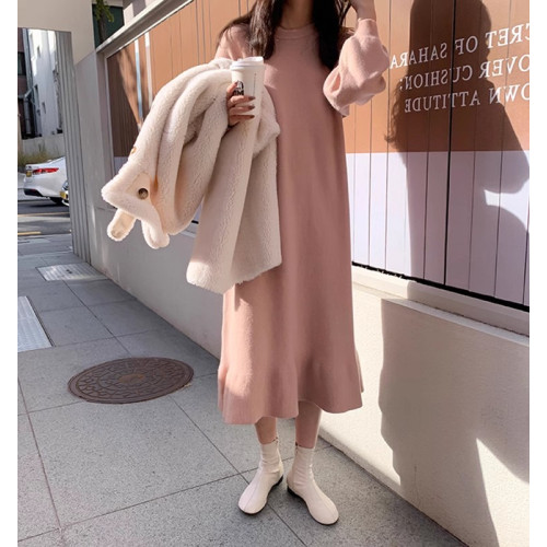 大碼女裝寬松加厚長款魚尾毛衣裙秋冬胖mm遮肚內搭過膝針織連衣裙 大碼女裝寬松加厚長款魚尾毛衣裙秋冬胖mm遮肚內搭過膝針織連衣裙