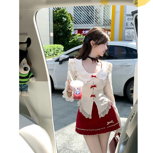 早秋韓系高級感甜辣女裝連衣裙子純欲富家千金風miu系穿搭套裝裙 早秋韓系高級感甜辣女裝連衣裙子純欲富家千金風miu系穿搭套裝裙