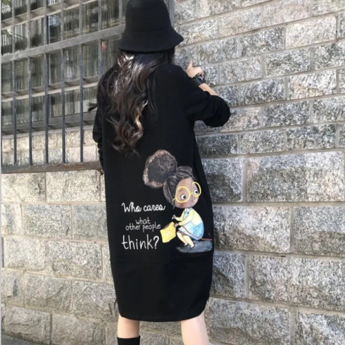 加絨加厚200斤秋冬大碼女裝寬松衛衣休閒顯瘦中長款長袖連衣裙子 加絨加厚200斤秋冬大碼女裝寬松衛衣休閒顯瘦中長款長袖連衣裙子