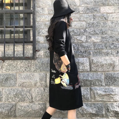 加絨加厚200斤秋冬大碼女裝寬松衛衣休閒顯瘦中長款長袖連衣裙子 加絨加厚200斤秋冬大碼女裝寬松衛衣休閒顯瘦中長款長袖連衣裙子