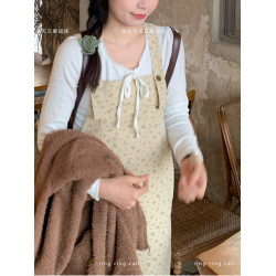 ringring奶油芙白 蝴蝶結修身打底軟糯內搭貝殼邊長袖T恤百搭上衣