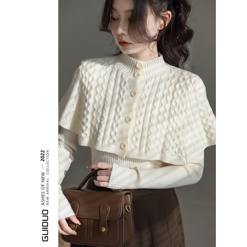 半高領毛衣曡穿兩件套女秋冬2025新款爆款外穿小衆設計感加厚冬季